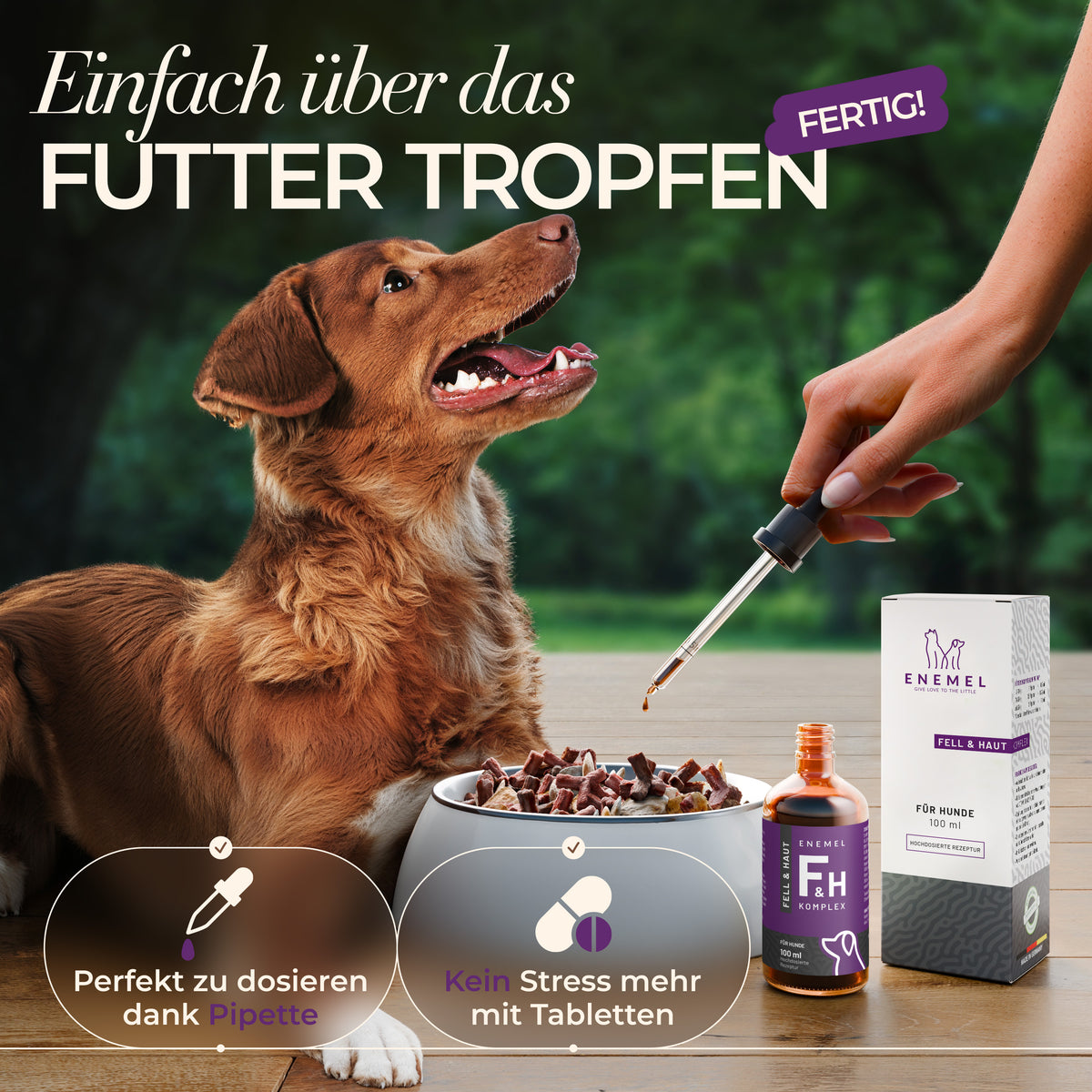ENEMEL Fell & Haut-Komplex für Hunde