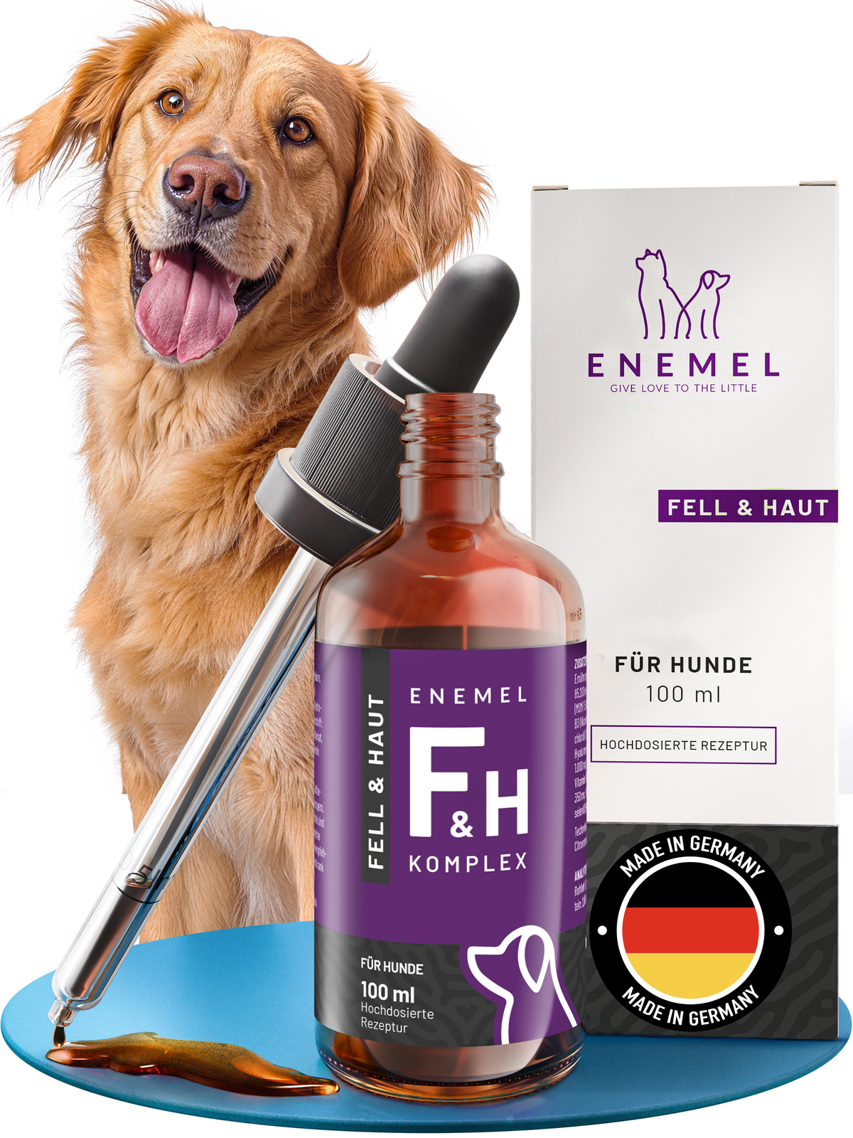 ENEMEL Fell & Haut-Komplex für Hunde